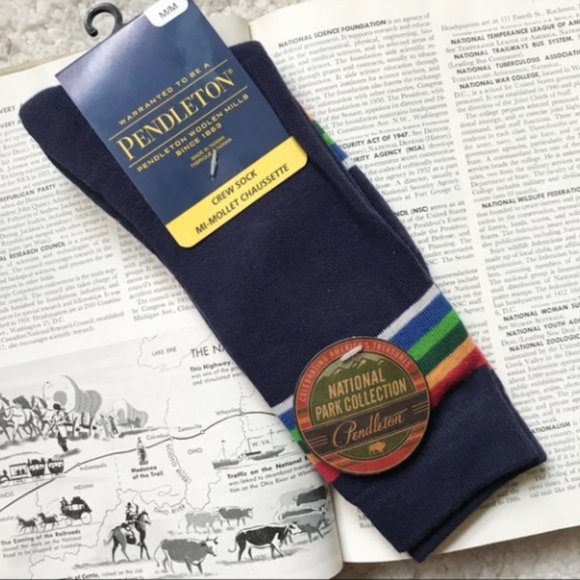 Pendleton Accessories - Pendleton UNISEX Crater Lake National Park Collection Stripe Socks Size Medium